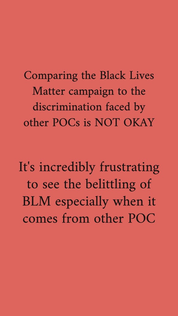 Comaprison_between_black_lives_matter_movement_to_discrimination_of_other_people_of_colour_is_not_okay
